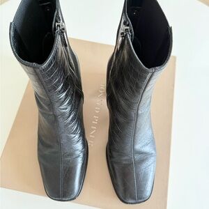 Donald J. Pliner Croc-Embossed Black Ankle Boots